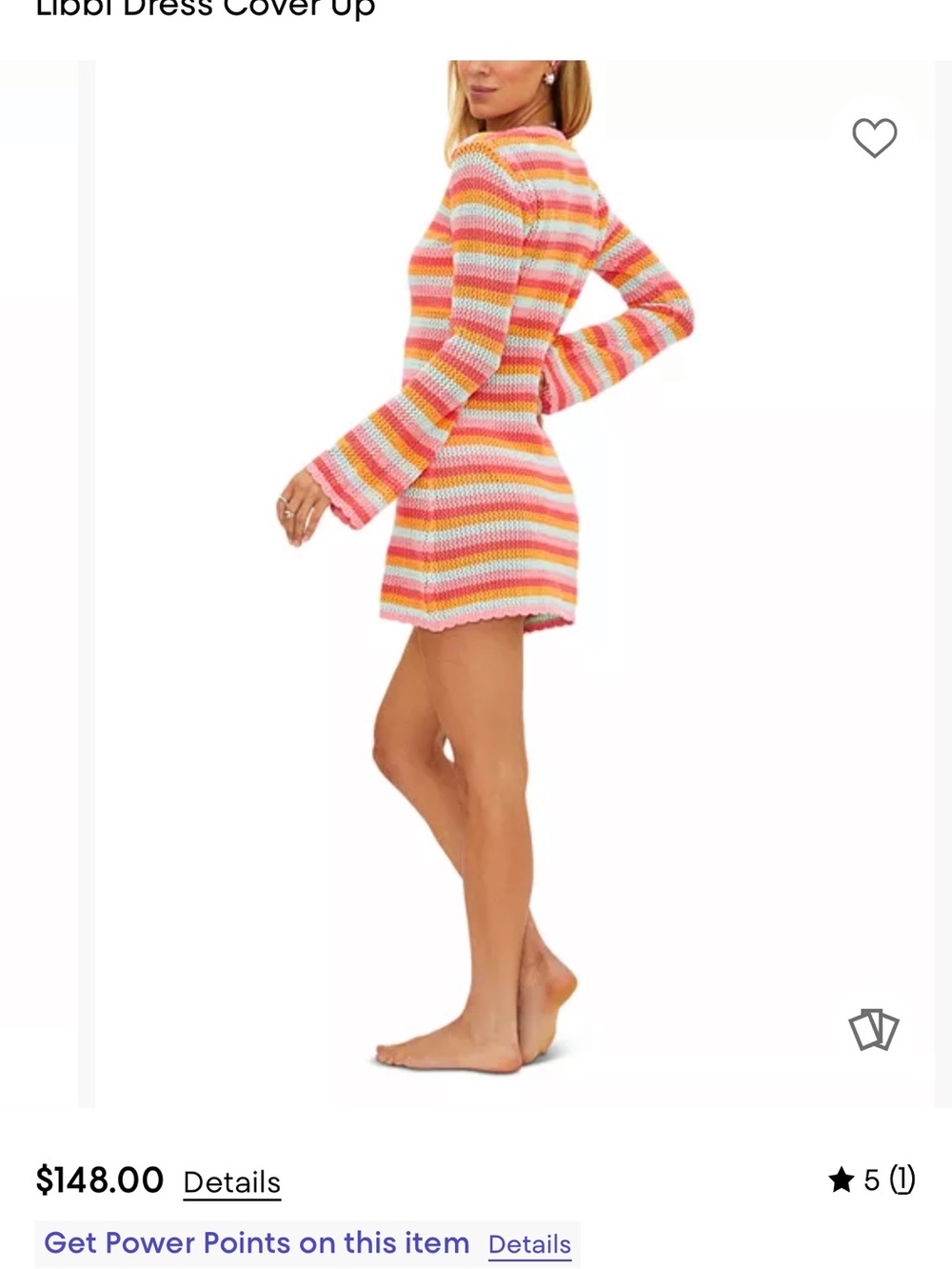 Beach Riot Coral, Yellow & Mint Striped Crochet Top - Picture 2 of 6